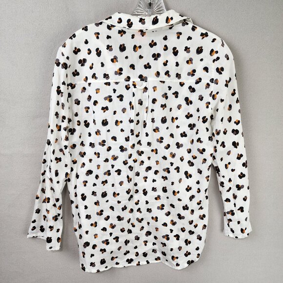 Persifor Leopard Print 100% Cotton Blouse Pullover – Chic Neutrals, Bold Pattern - Picture 2 of 12
